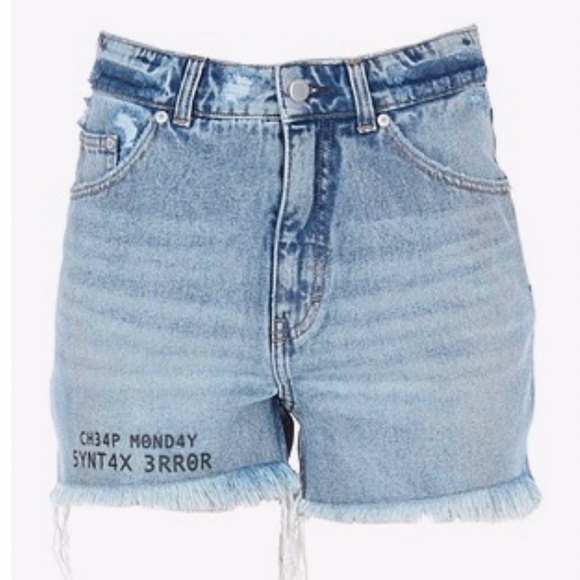 cheap monday denim jean shorts - Picture 3 of 4